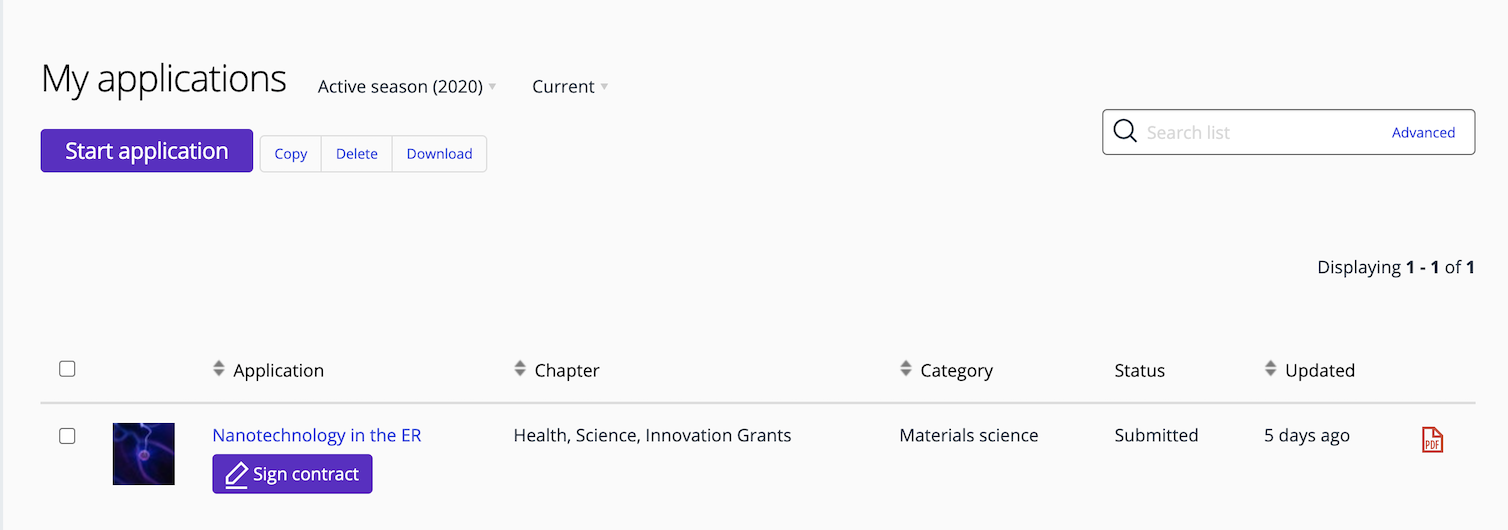 Verträge in Good Grants unterzeichnen