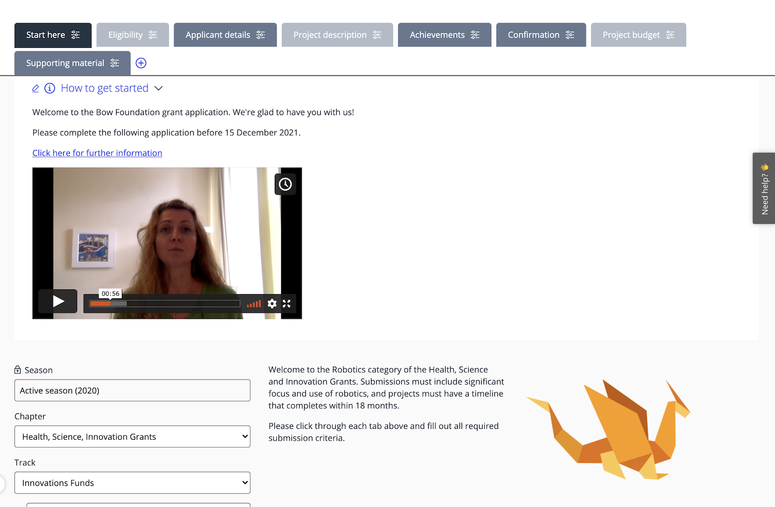 A video welcome in Good Grants