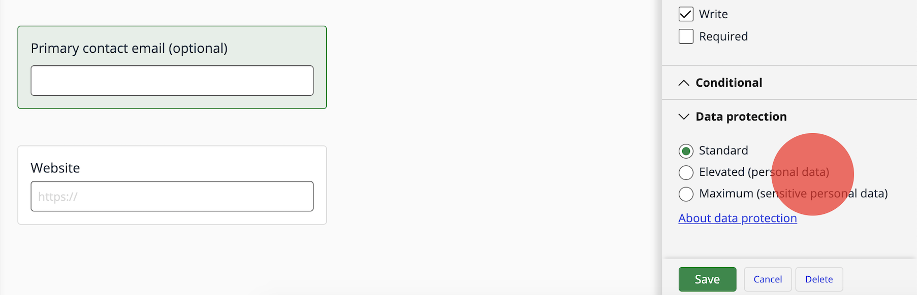 Erhöhter Datenschutz