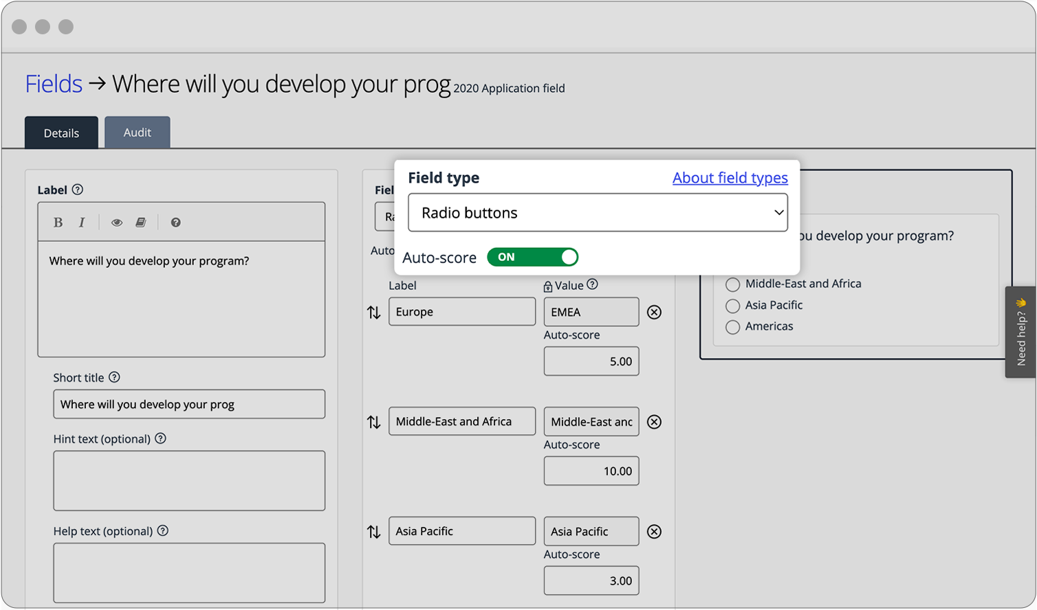 Grants Software Auto Scoring