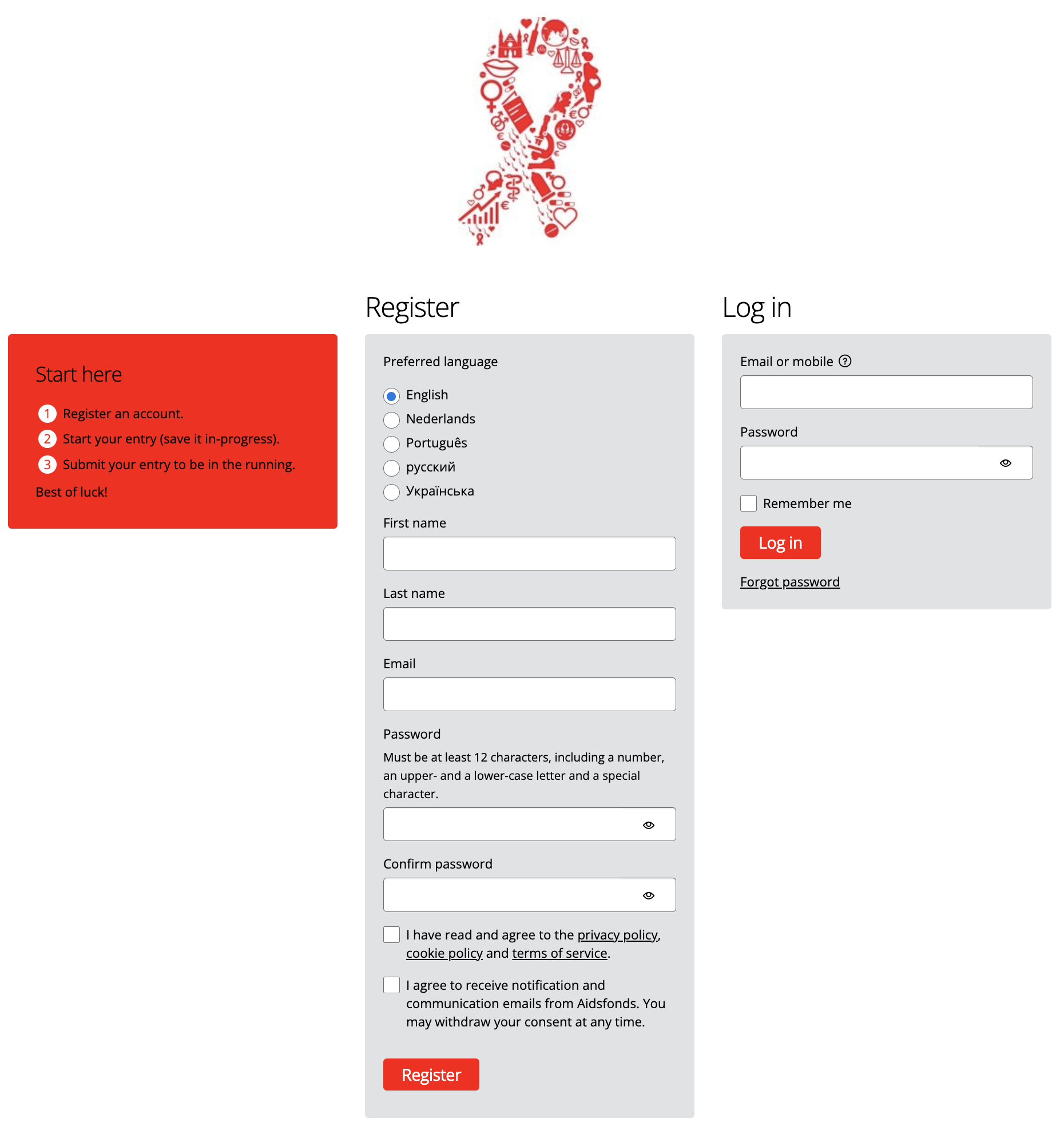 jinnYouity-Anmeldeseite über Good Grants